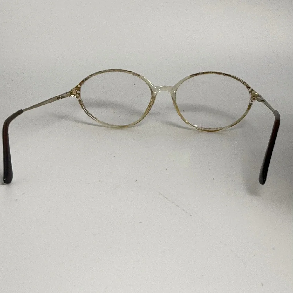 Gloria Vanderbilt 750 Zyloware Eyeglasses Clear Amber Oval Frames Vintage Style